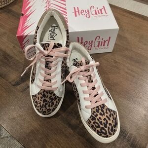 Corkys Supernova Star Leopard Print Rose Gold Sneakers Women's Sz 10